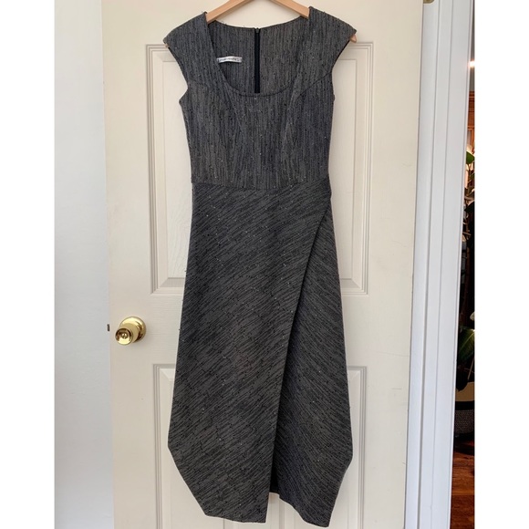 Italian Boutique Dress with shimmery sequins and modern bias cut skirt - Picture 3 of 7